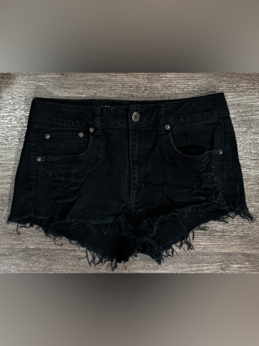 American Eagle black high rise festival shorts